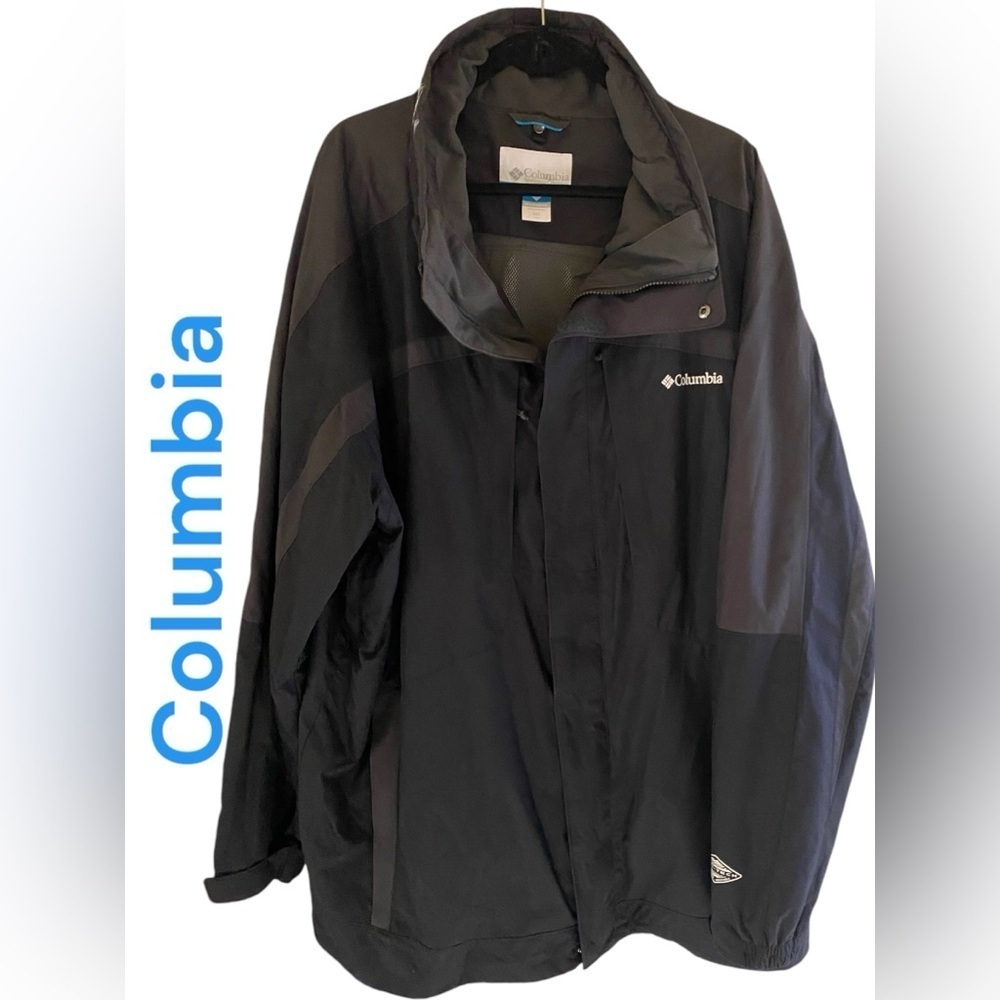Columbia-Men’s 3X tall black/gray” whirlibird” OmniTech ski jacket. Exc preowned
